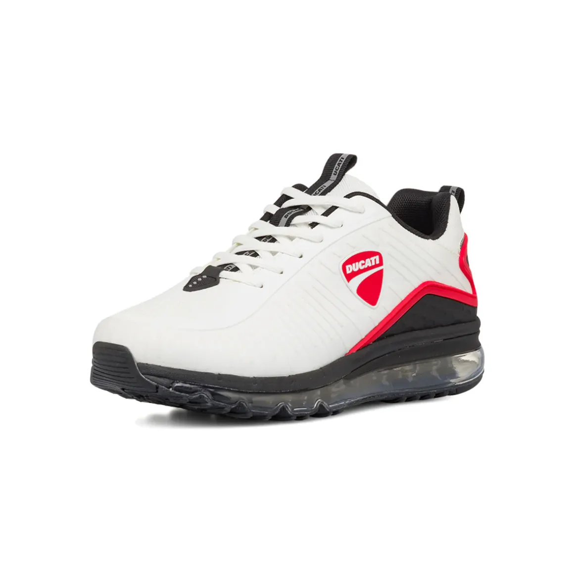 Scarpe da ginnastica bianche da Uomo con dettagli e logo Rosso Ducati