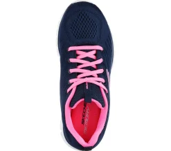 Scarpe da ginnastica blu e fucsia da donna in tessuto mesh con Pianta Larga Skechers Graceful