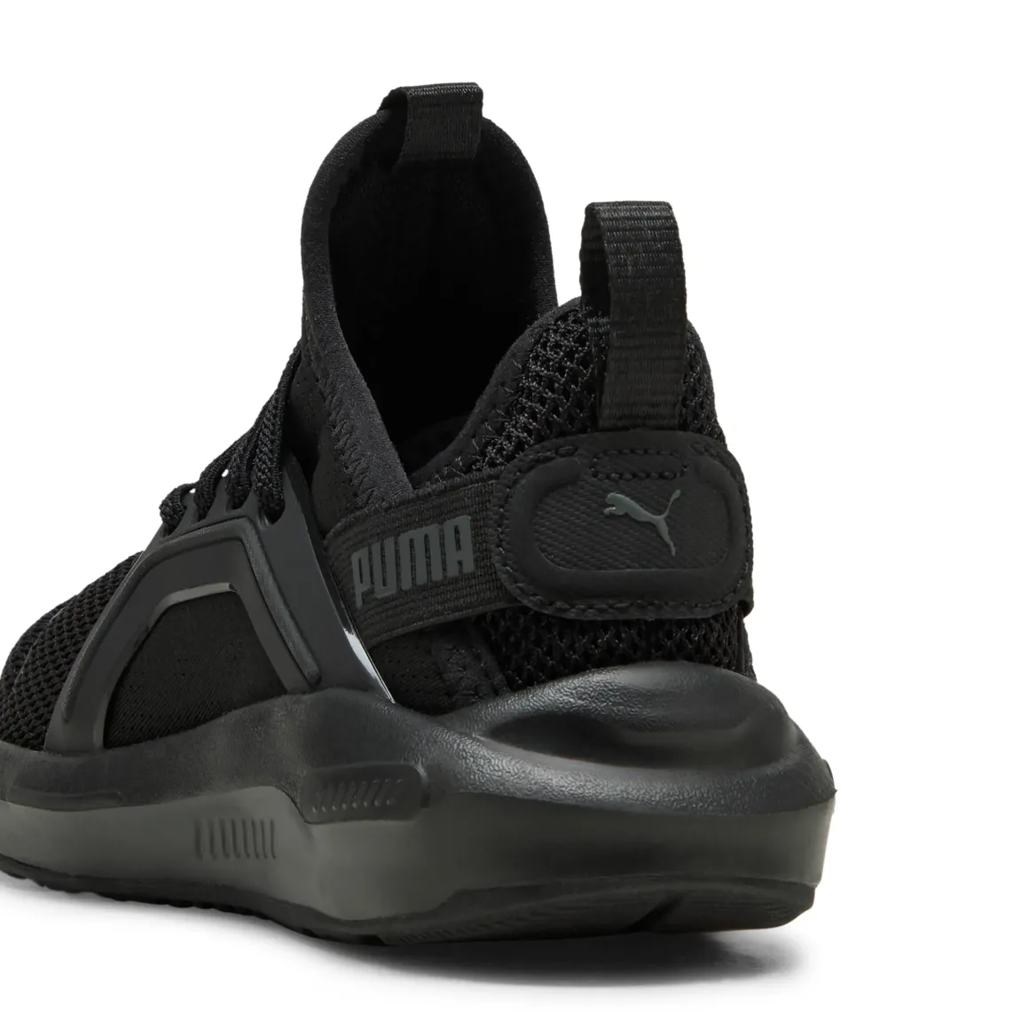Scarpe da ginnastica da bambino nere con logo Puma Enzo Softride 5