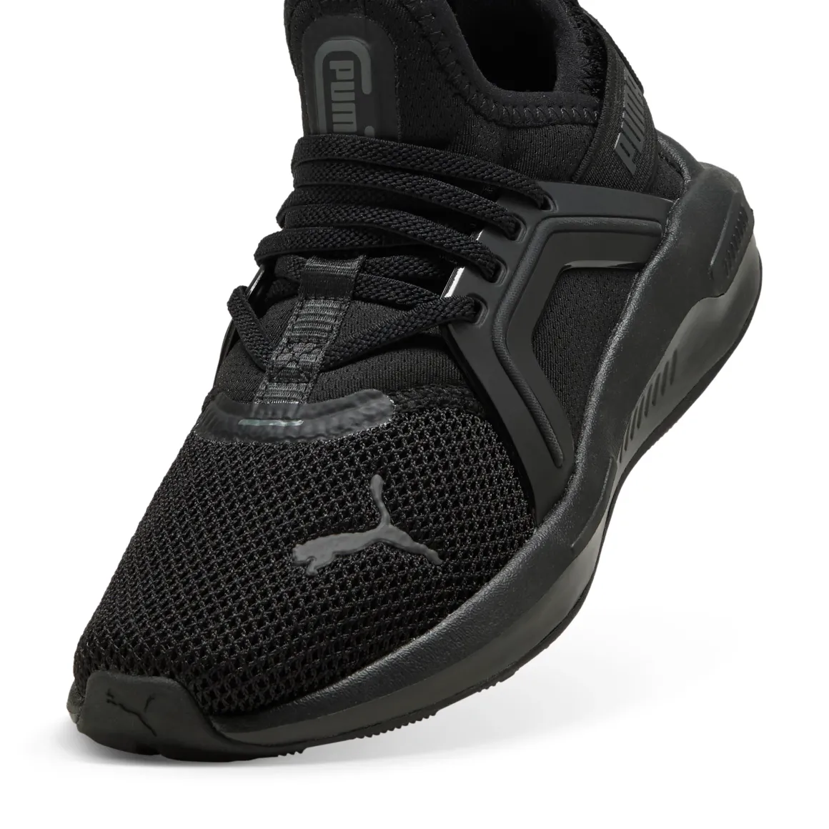 Scarpe da ginnastica da bambino nere con logo Puma Enzo Softride 5