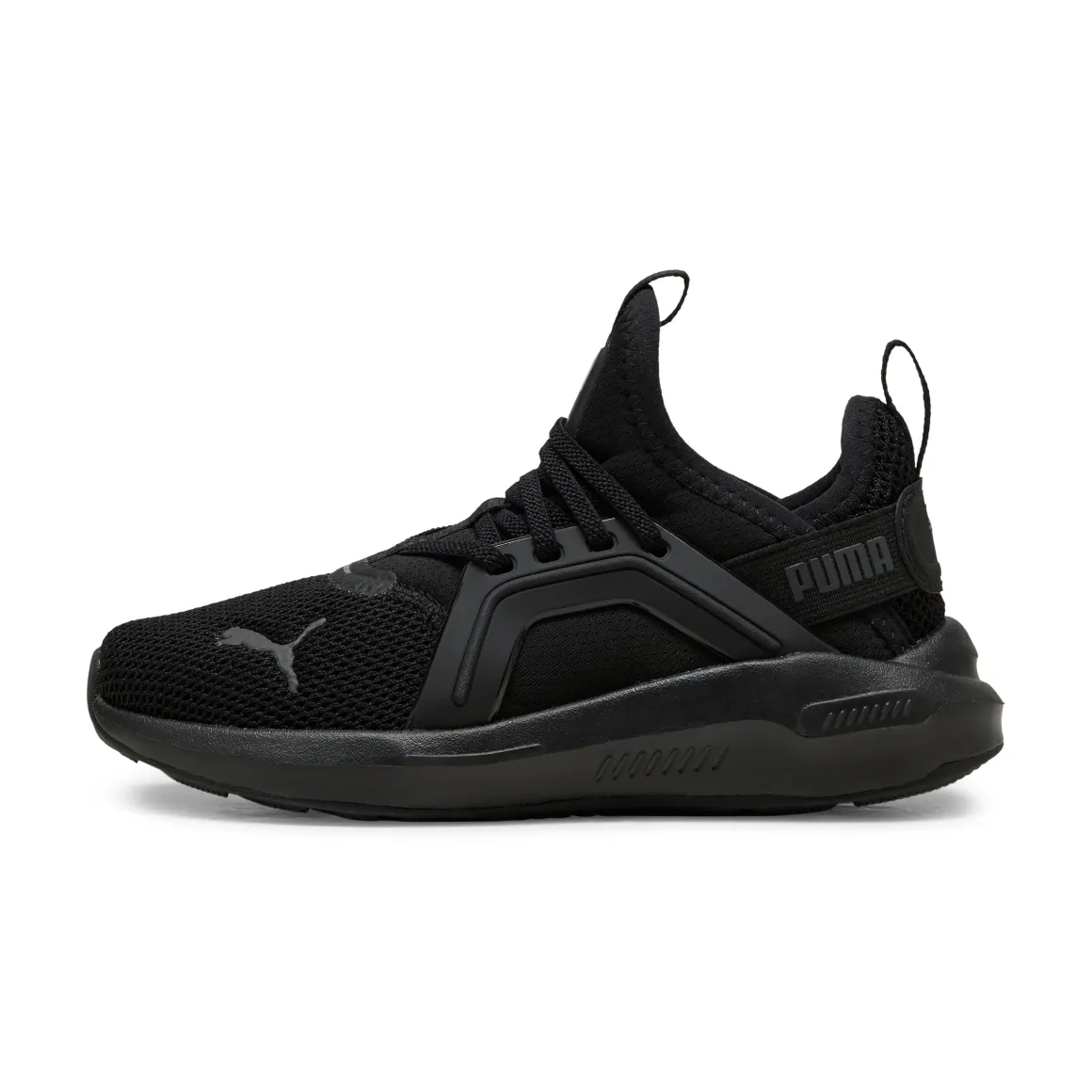 Scarpe da ginnastica da bambino nere con logo Puma Enzo Softride 5