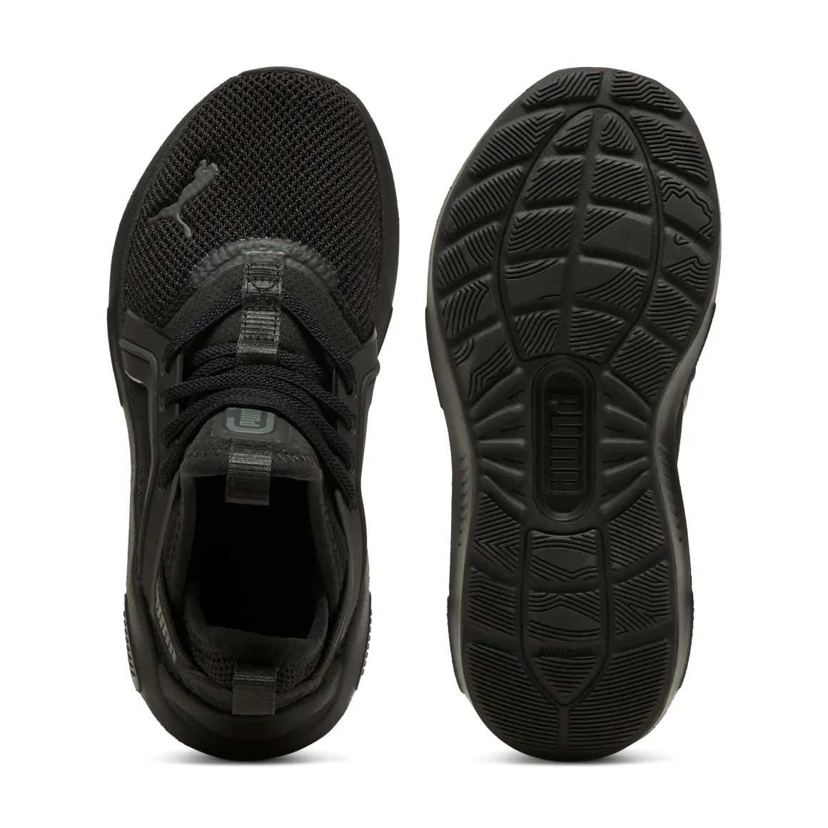 Scarpe da ginnastica da bambino nere con logo Puma Enzo Softride 5