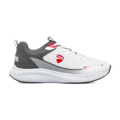Scarpe da ginnastica da uomo bianche con logo rosso Ducati
