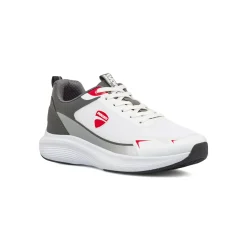 Scarpe da ginnastica da uomo bianche con logo rosso Ducati