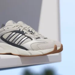 Scarpe da ginnastica da uomo Rétro bianche grigie con dettagli blu adidas Crazychaos 2000
