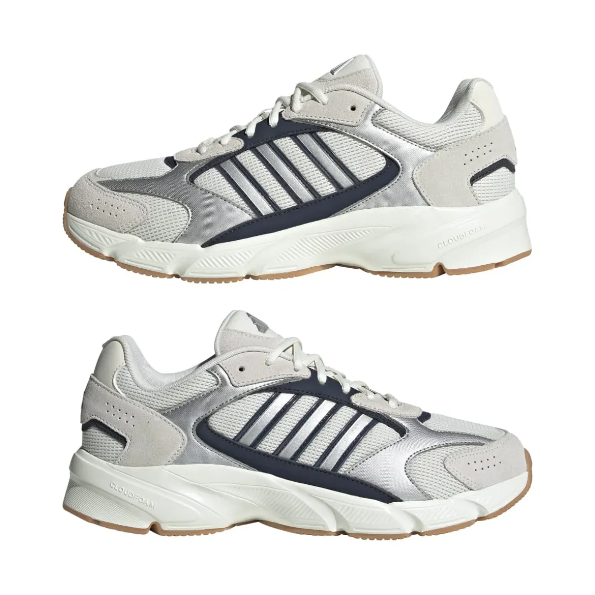Scarpe da ginnastica da uomo Rétro bianche grigie con dettagli blu adidas Crazychaos 2000