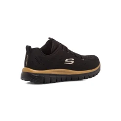 Scarpe da ginnastica nere da donna con sottopiede Memory Foam Skechers Graceful Get Connected