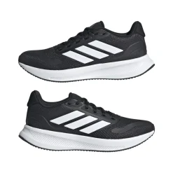 Scarpe da ginnastica nere e bianche da ragazzo con logo adidas Runfalcon 5