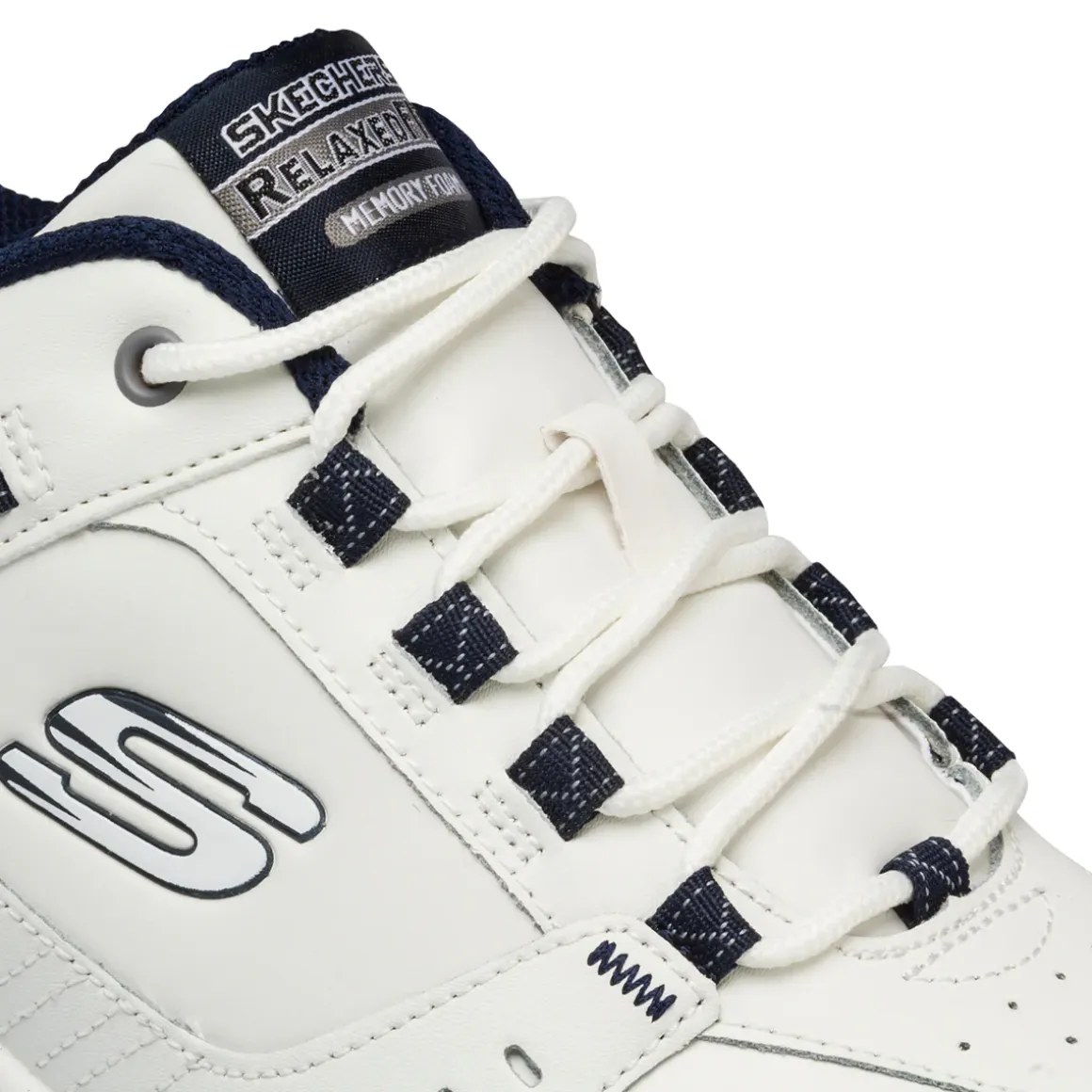 Scarpe da ginnastica Rétro bianche da uomo con soletta Memory Foam Skechers Oak Canyon
