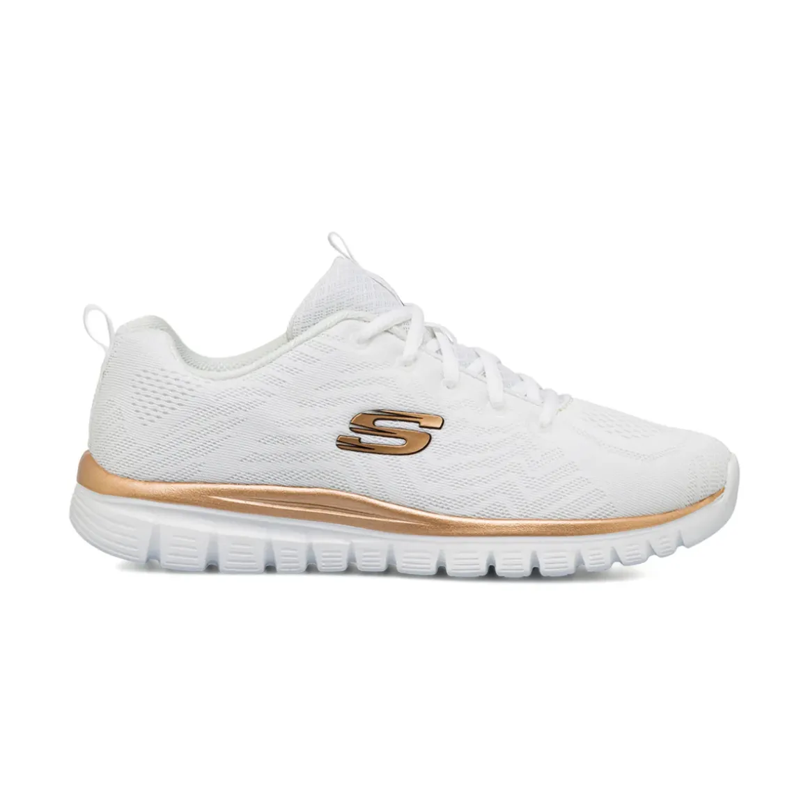 Scarpe da running bianche da Donna con logo dorato e Memory Foam Skechers