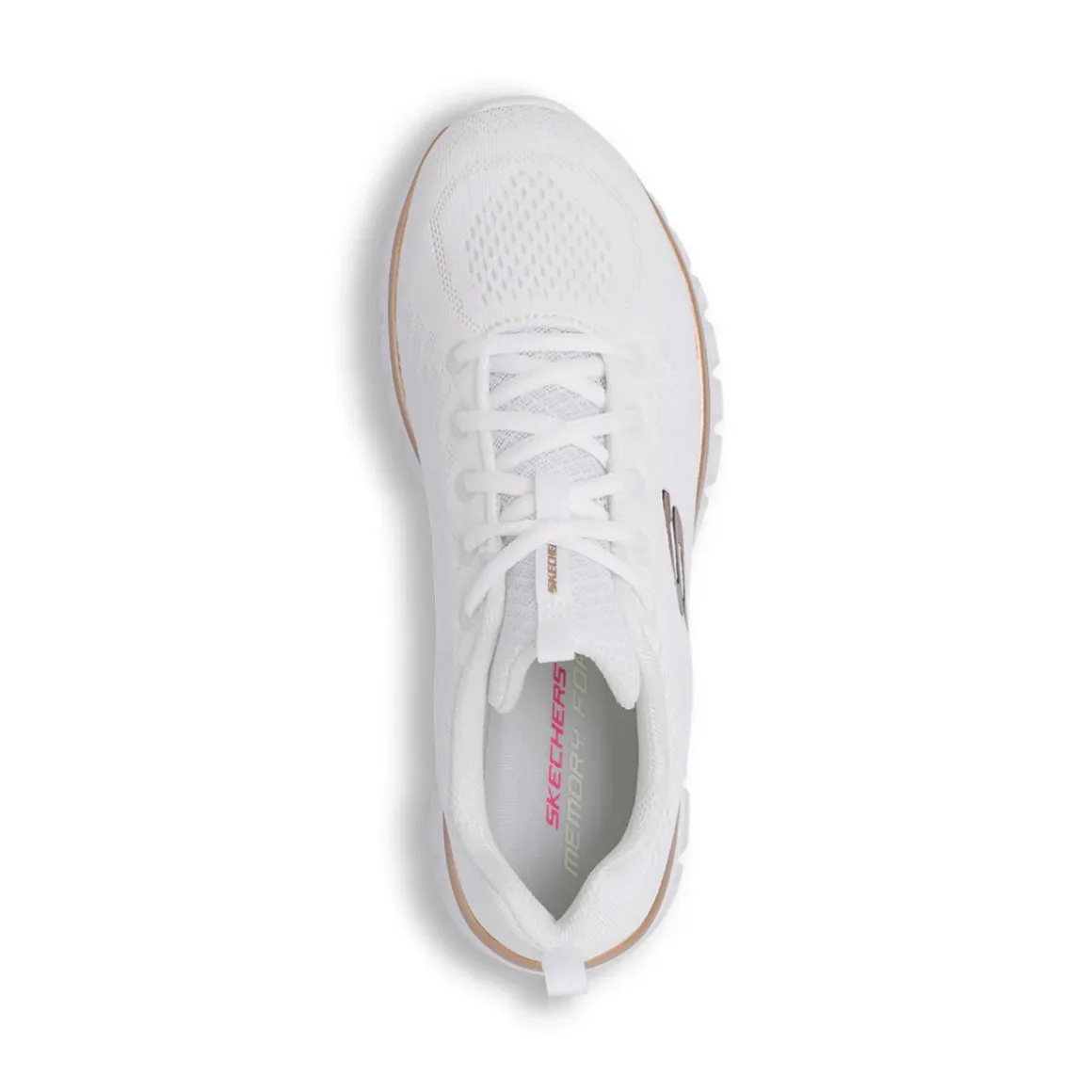 Scarpe da running bianche da Donna con logo dorato e Memory Foam Skechers