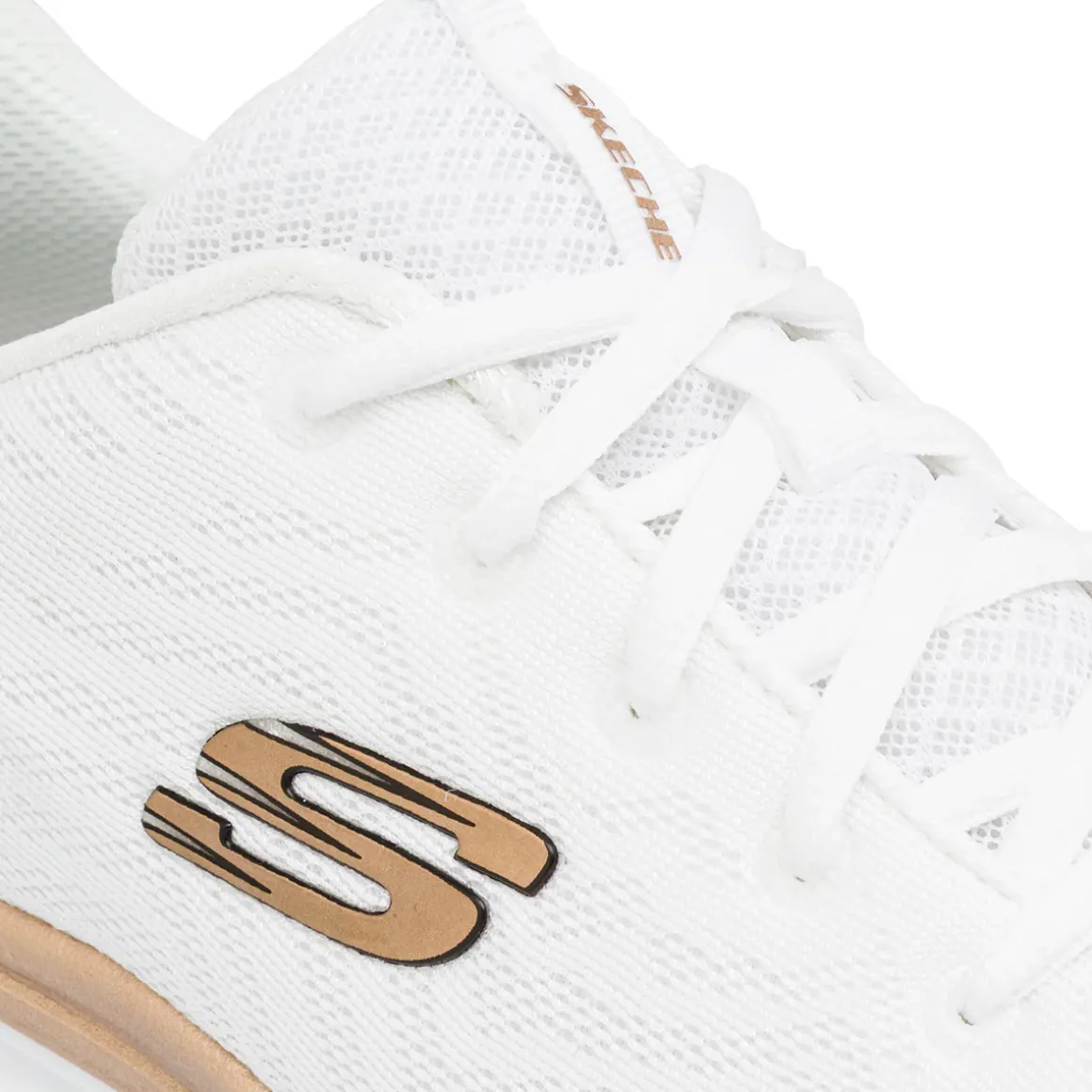 Scarpe da running bianche da Donna con logo dorato e Memory Foam Skechers