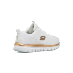 Scarpe da running bianche da Donna con logo dorato e Memory Foam Skechers