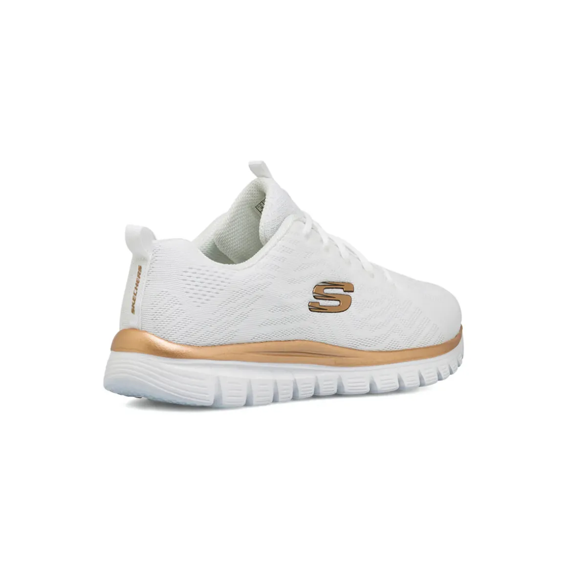 Scarpe da running bianche da Donna con logo dorato e Memory Foam Skechers