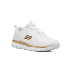 Scarpe da running bianche da Donna con logo dorato e Memory Foam Skechers