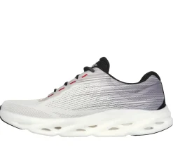 Scarpe da running bianche e grigie da uomo con ammortizzazione Hyper Burst Skechers GO RUN Swirl Tech Speed