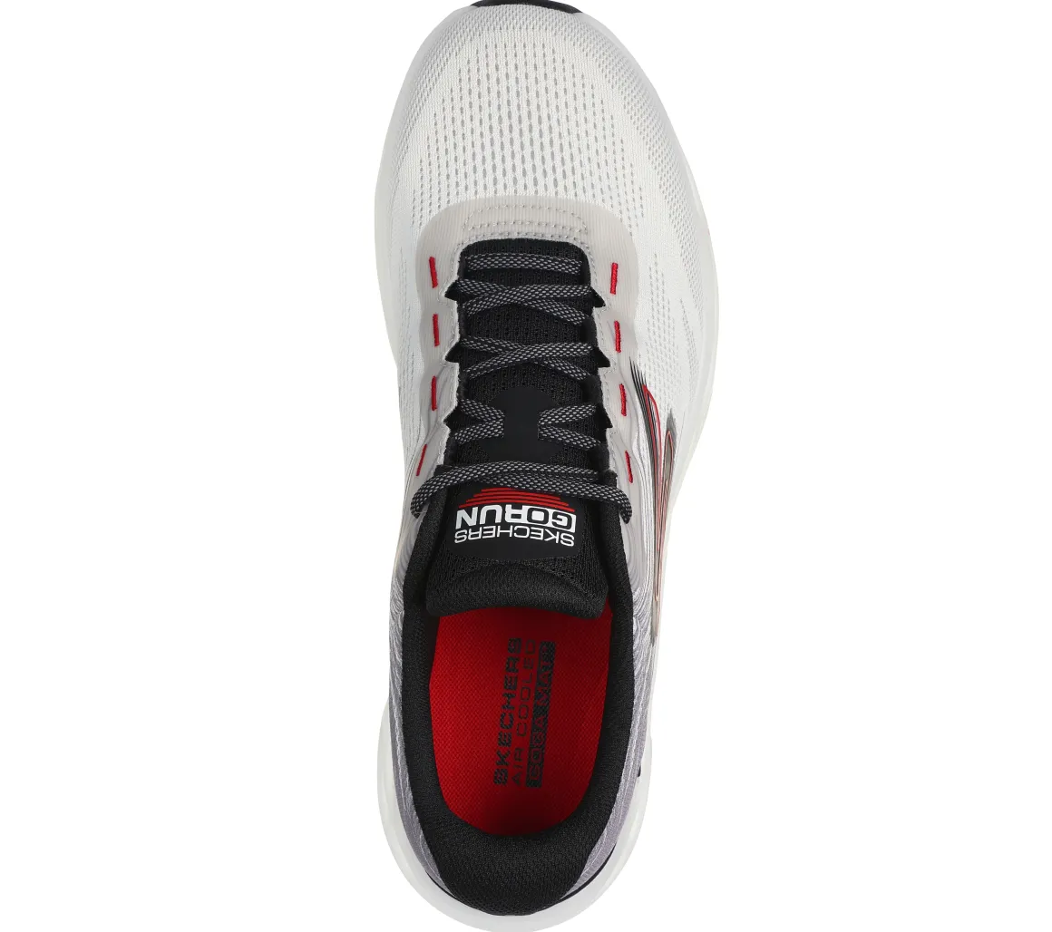 Scarpe da running bianche e grigie da uomo con ammortizzazione Hyper Burst Skechers GO RUN Swirl Tech Speed