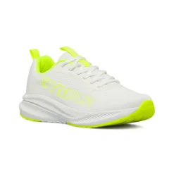 Scarpe da running da uomo bianche con dettagli giallo fluo GymRun