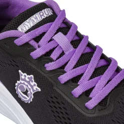 Scarpe da Running donna nere con lacci viola GymRun