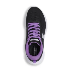 Scarpe da Running donna nere con lacci viola GymRun