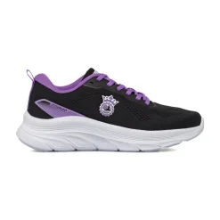 Scarpe da Running donna nere con lacci viola GymRun