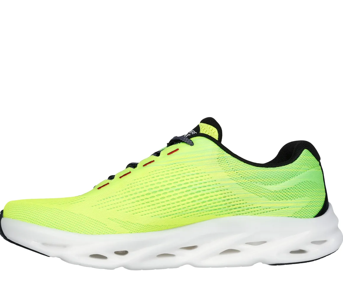 Scarpe da running gialle da uomo con ammortizzazione Hyper Burst Skechers GO RUN Swirl Tech Speed -