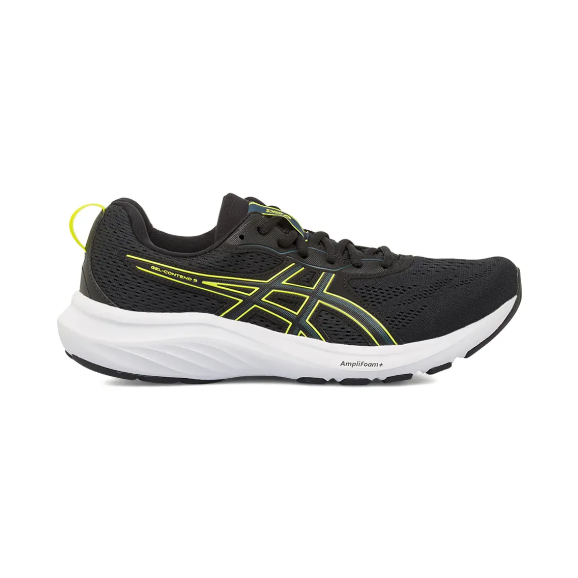 Scarpe da Running nere da Uomo con inserti giallo fluo Asics Gel-Contend 9