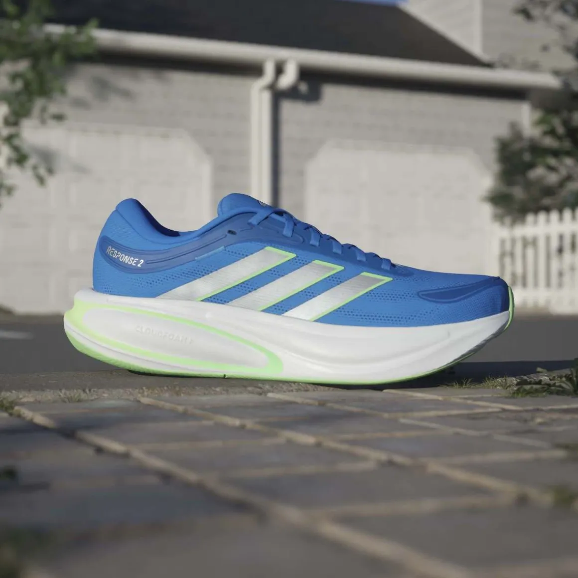 Scarpe da running uomo adidas Response 2 blu con intersuola Cloudfoam