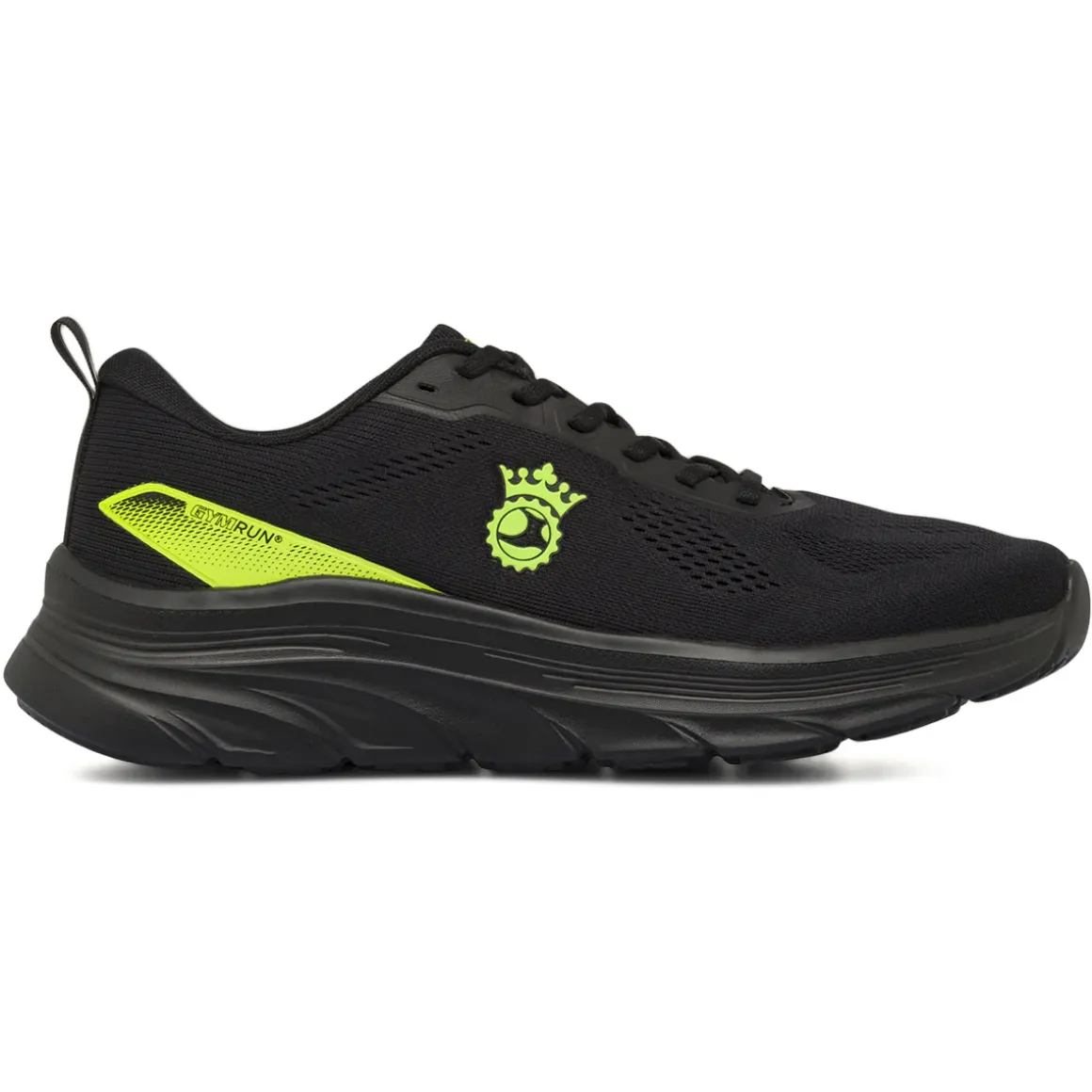 Scarpe da Running uomo nere con dettagli fluo GymRun