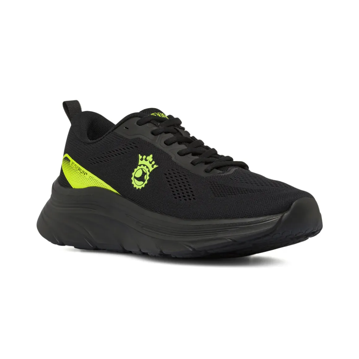 Scarpe da Running uomo nere con dettagli fluo GymRun