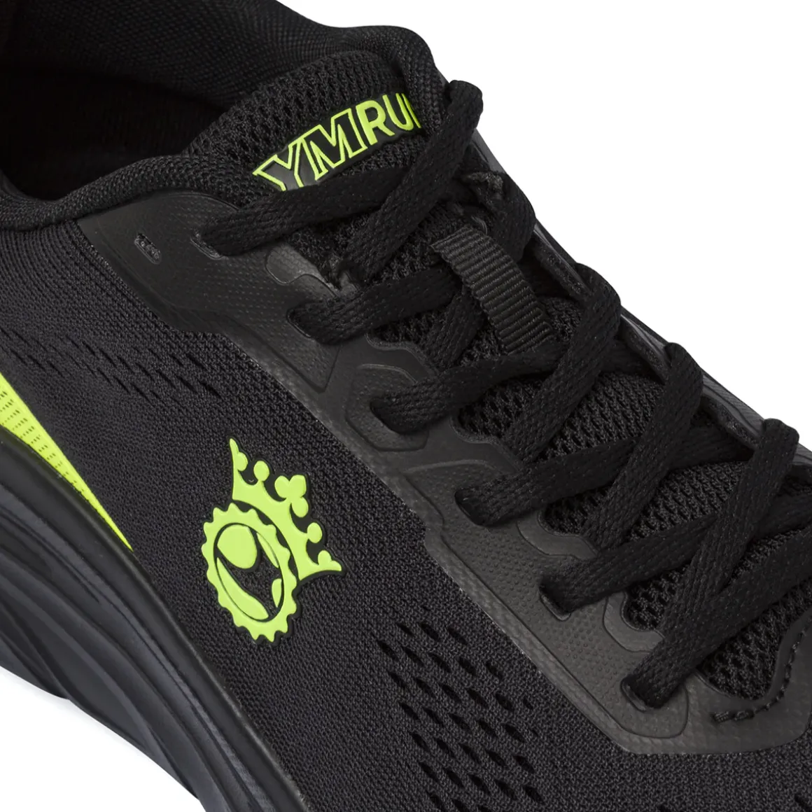 Scarpe da Running uomo nere con dettagli fluo GymRun