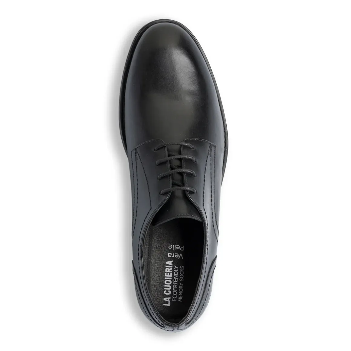 Scarpe Eleganti Uomo nere in pelle con allacciatura Derby La Cuoieria