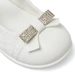 Scarpe primi passi Bambina bianche con pizzo e strass Le scarpe di Alice