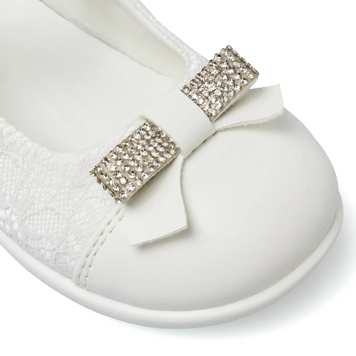 Scarpe primi passi Bambina bianche con pizzo e strass Le scarpe di Alice