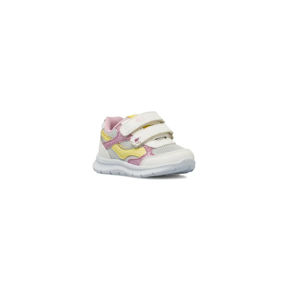 Scarpe Primi Passi Bambina Bianche con glitter rosa e stelle Chicco