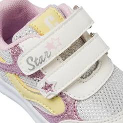 Scarpe Primi Passi Bambina Bianche con glitter rosa e stelle Chicco