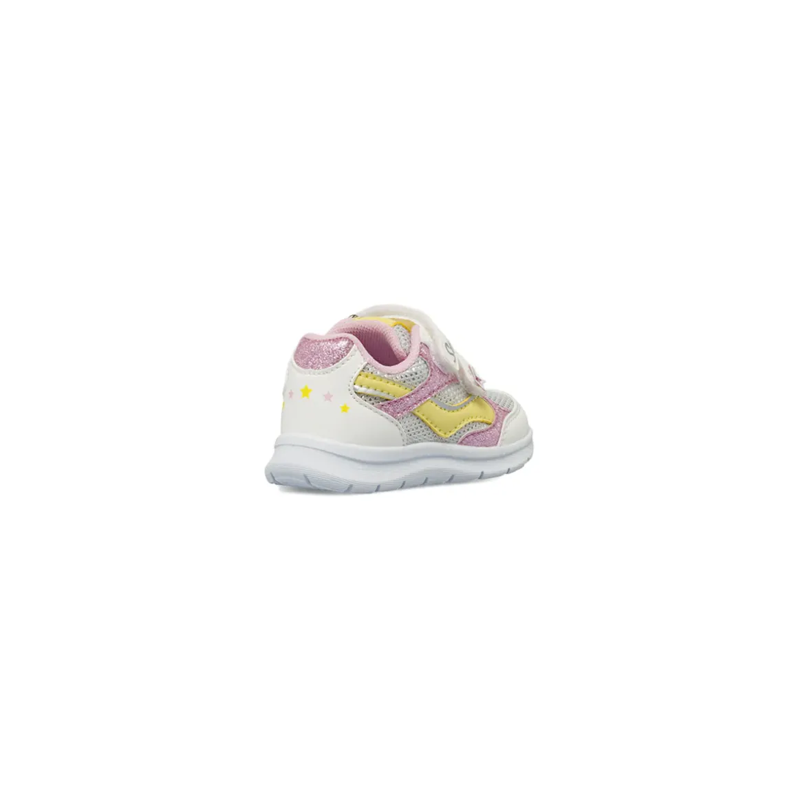 Scarpe Primi Passi Bambina Bianche con glitter rosa e stelle Chicco