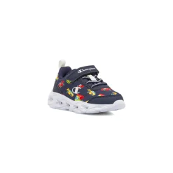 Scarpe primi passi Bambino blu con luci e strappo in velcro Champion