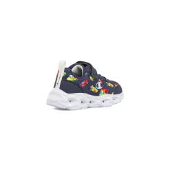 Scarpe primi passi Bambino blu con luci e strappo in velcro Champion