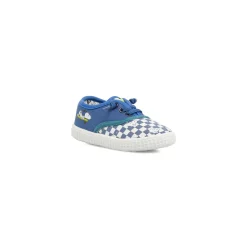Scarpe primi passi Bambino blu a scacchiera Snoopy Peanuts Lumberjack