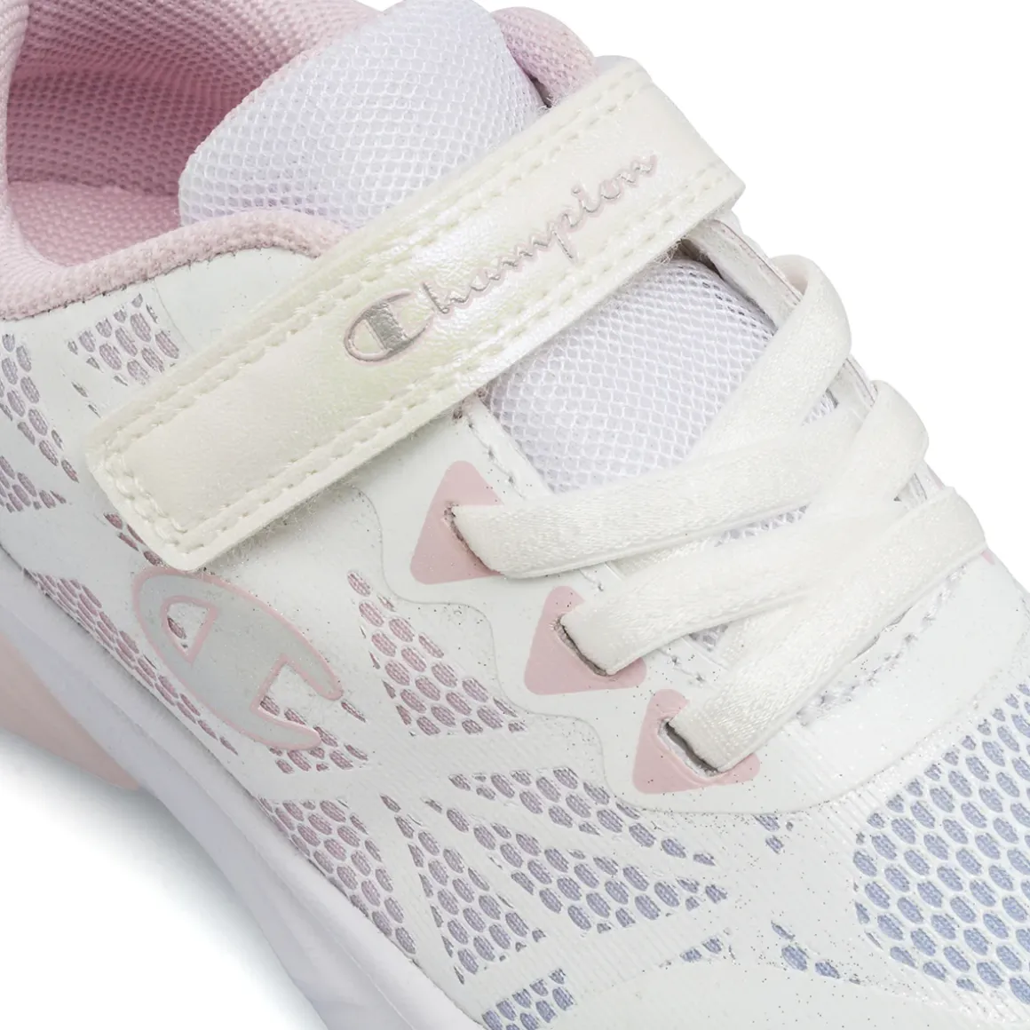 Scarpe primi passi bianche da Bambina con luci e inserti mesh Champion