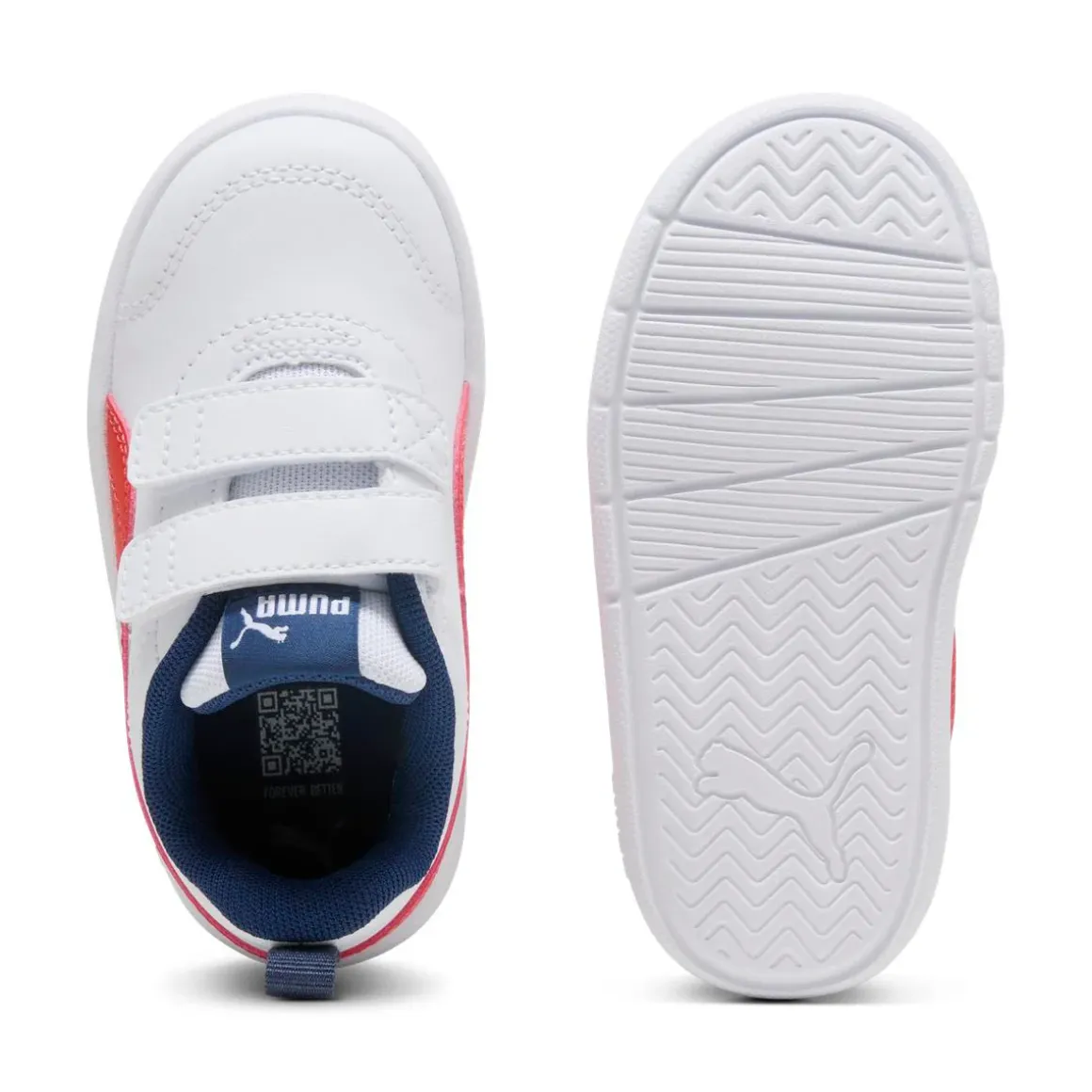 Scarpe Primi passi bianche da Bambino con chiusura a strappo Courtflex V3 V Puma
