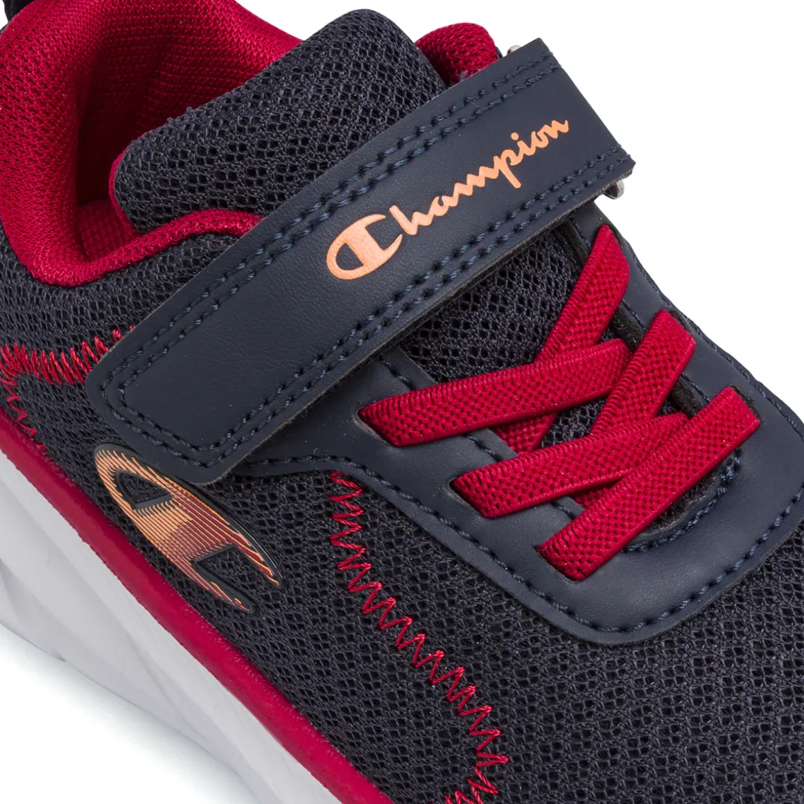 Scarpe primi passi blu da Bambino in mesh con strappo Champion