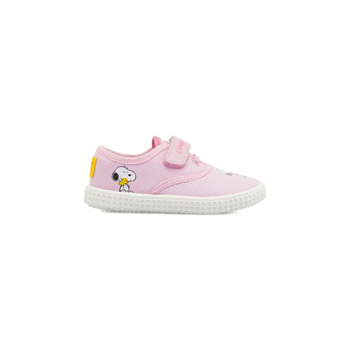 Scarpe primi passi rosa Bambina in tela con strappo Snoopy Lumberjack