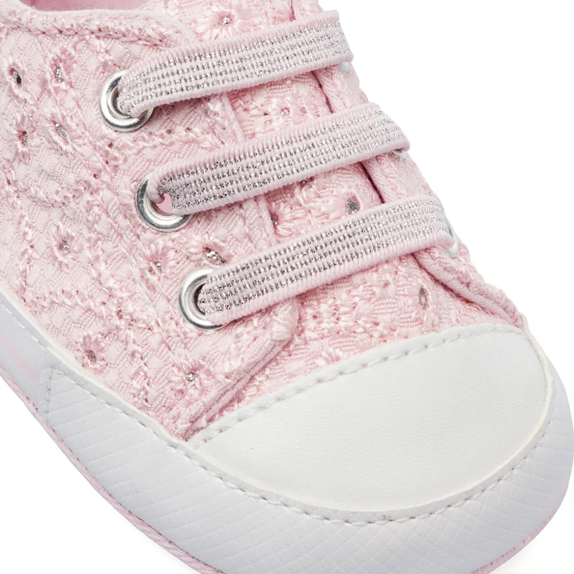 Scarpe Primi passi Rosa da Bambina effetto pizzo sangallo Chicco