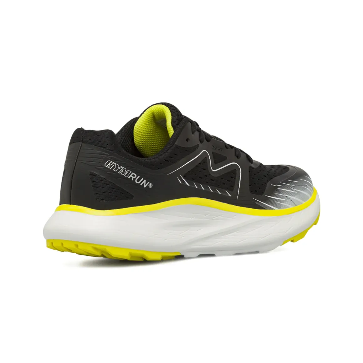 Scarpe running da uomo nere con dettagli fluo GymRun