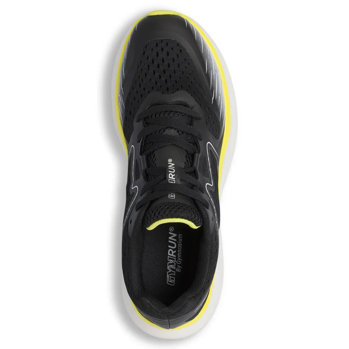 Scarpe running da uomo nere con dettagli fluo GymRun