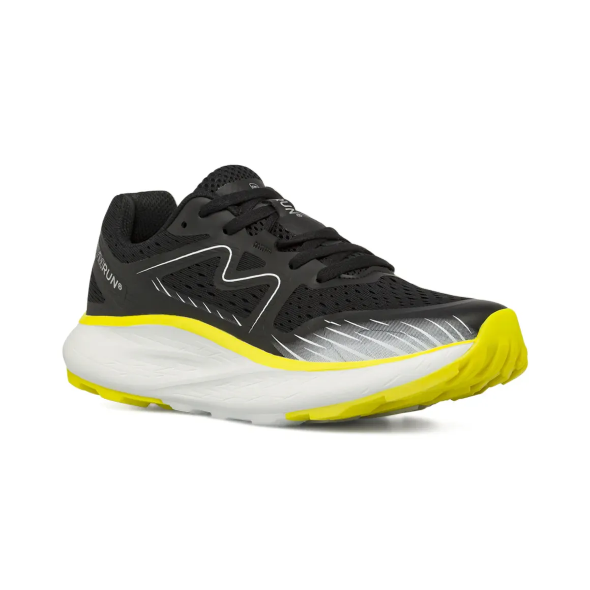 Scarpe running da uomo nere con dettagli fluo GymRun