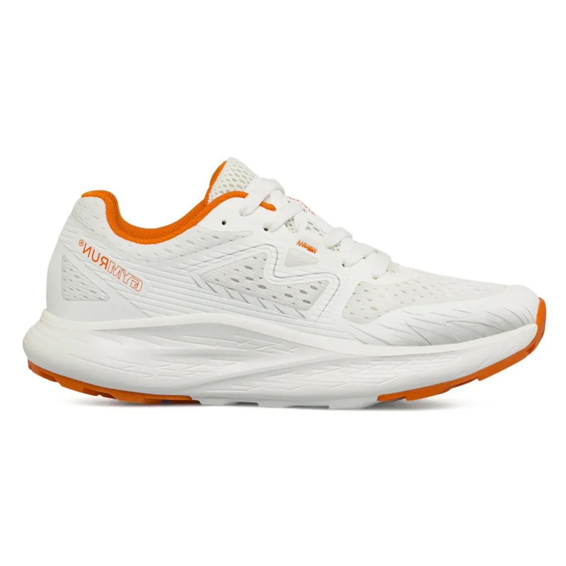 Scarpe running uomo bianche con dettagli arancio GymRun