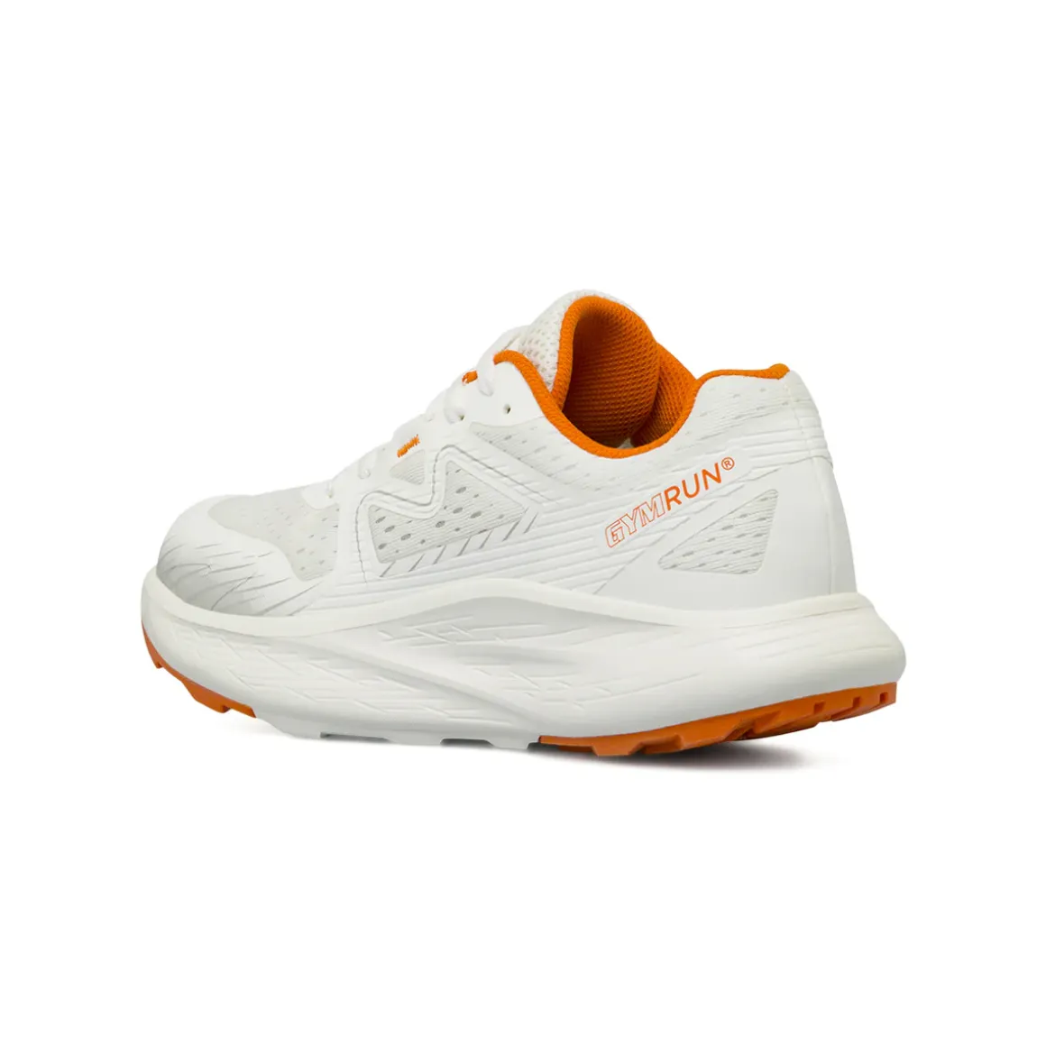 Scarpe running uomo bianche con dettagli arancio GymRun